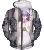 Fate Stay Night Beautiful Sakura Matou Fate Stay Night Zip Up Hoodie