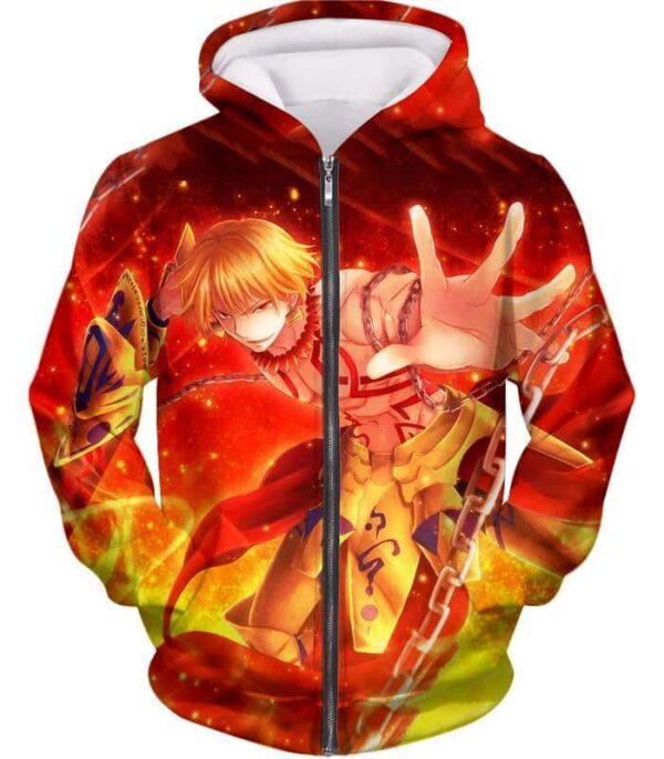 Fate Stay Night Cool Archer Class Heroic Spirit Gilgamesh Zip Up Hoodie