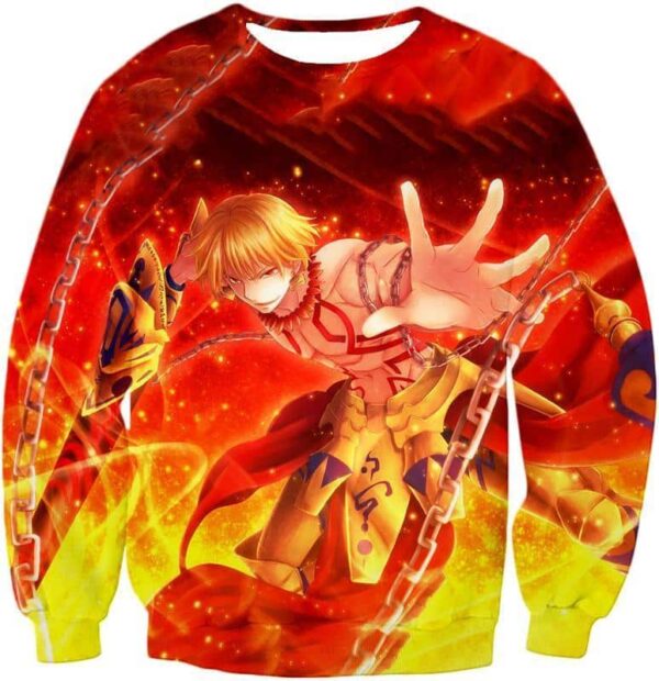 Fate Stay Night Cool Archer Class Heroic Spirit Gilgamesh Zip Up Hoodie - Sweatshirt