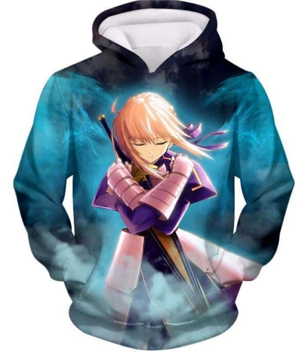 Fate Stay Night Cool King Arthur Saber Class Altria Zip Up Hoodie - Hoodie