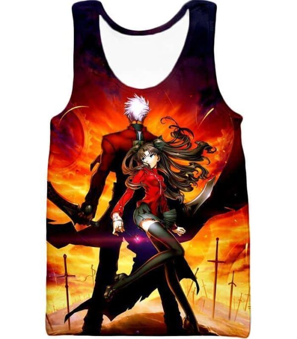 Fate Stay Night Cool Rin Tohsaka And Archer Action Hoodie - Tank Top