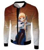 Fate Stay Night Cute Saber Altria Pendragon Action Pose Hoodie - Jacket
