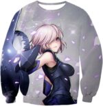 Fate Stay Night Cute Shielder Mash Kyrielight White Action Zip Up Hoodie - Sweatshirt