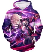 Fate Stay Night Fate Arturia Pendragon Cute Glasses Action Zip Up Hoodie - Hoodie