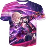 Fate Stay Night Fate Arturia Pendragon Cute Glasses Action Zip Up Hoodie - T-Shirt