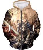 Fate Stay Night Fate Saber Altria Pendragon Battlefield Action Hoodie - Zip Up Hoodie