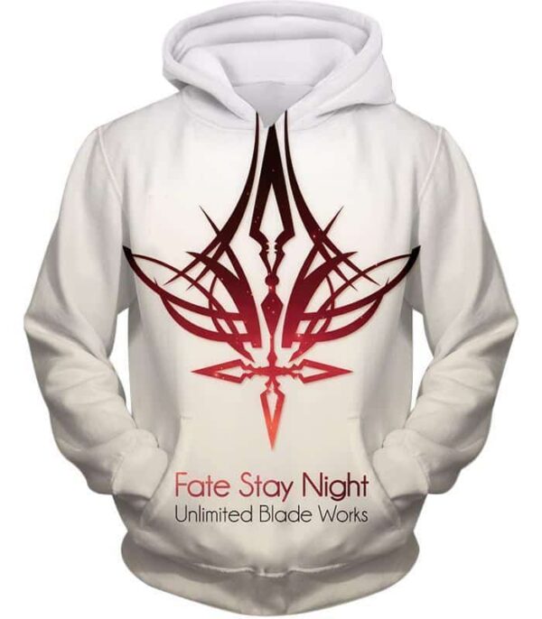 Fate Stay Night Fate Unlimited Blade Works White Promo Hoodie