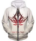 Fate Stay Night Fate Unlimited Blade Works White Promo Hoodie - Zip Up Hoodie
