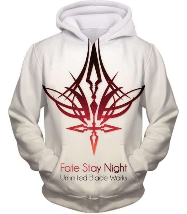 Fate Stay Night Fate Unlimited Blade Works White Promo Zip Up Hoodie - Hoodie
