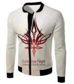 Fate Stay Night Fate Unlimited Blade Works White Promo Zip Up Hoodie - Jacket