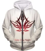 Fate Stay Night Fate Unlimited Blade Works White Promo Zip Up Hoodie - Zip Up Hoodie