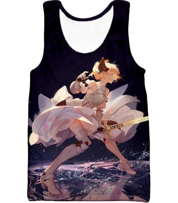 Fate Stay Night Gorgeous Altria Pendragon Black Action Hoodie - Tank Top