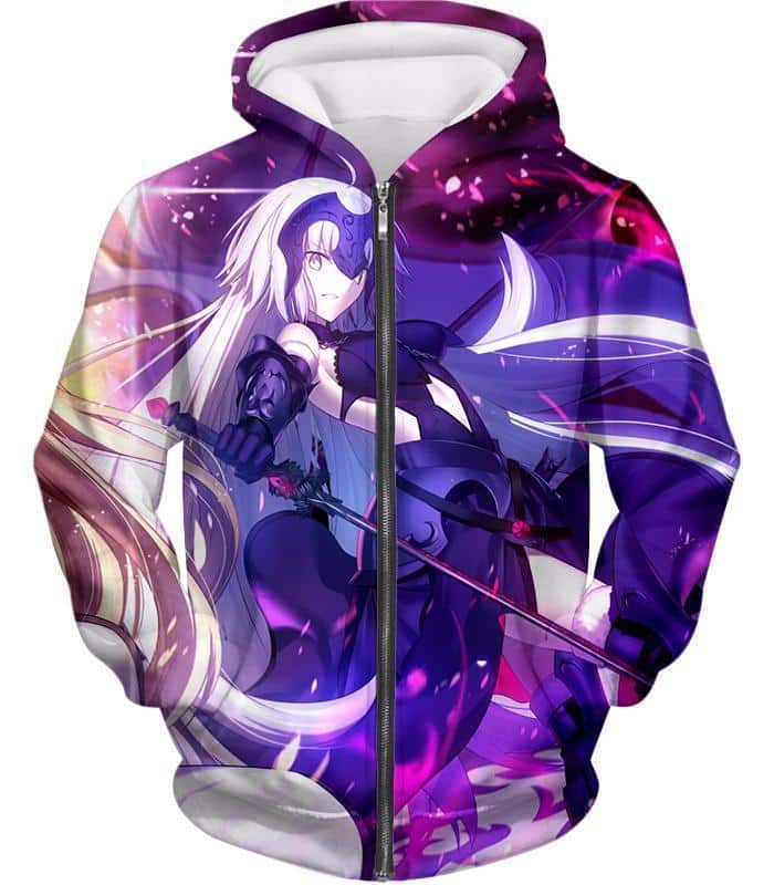 Fate Stay Night Jeanne Alter Grand Order Avenger Action Zip Up Hoodie - Zip Up Hoodie