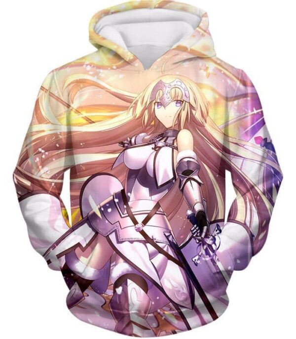 Fate Stay Night Legendary Jeanne DArc Bold Action Zip Up Hoodie - Hoodie