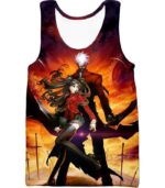 Fate Stay Night Rin And Archer Shirou Cool Action Zip Up Hoodie - Tank Top