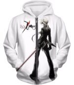 Fate Stay Night Saber Tuxedo Fate Zero Promo White Hoodie - Zip Up Hoodie