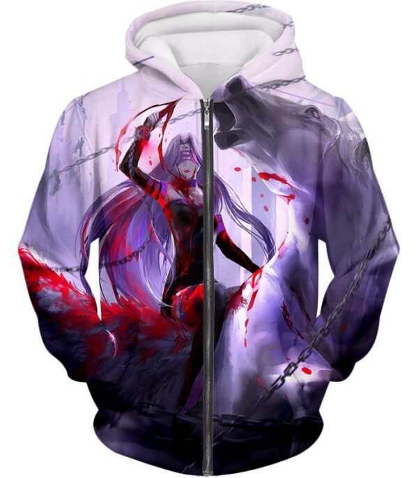 Fate Stay Night Super Cool Medusa Rider Servant Action Hoodie - Zip Up Hoodie