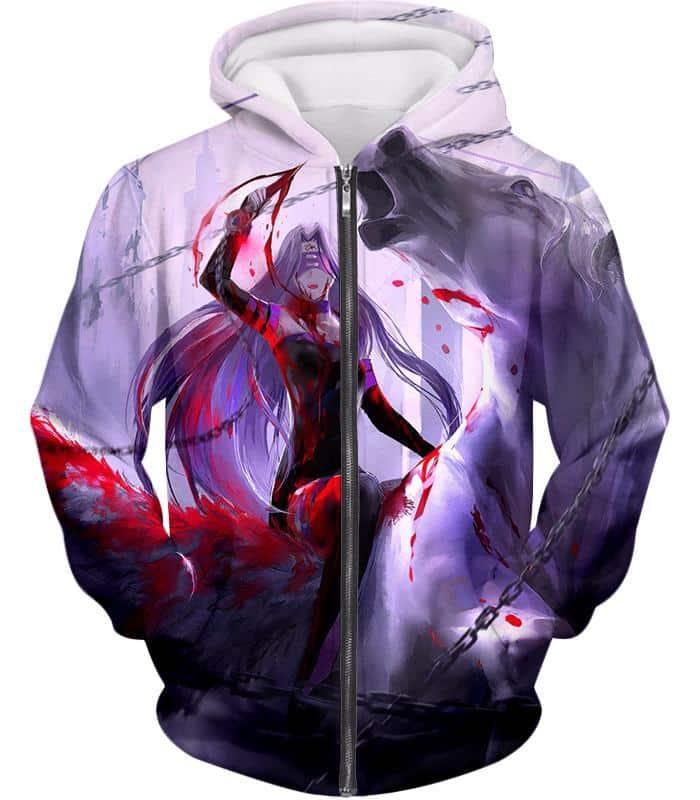 Fate Stay Night Super Cool Medusa Rider Servant Action Zip Up Hoodie