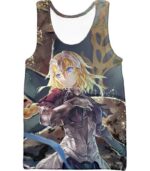 Fate Stay Night Super Hot Ruler Class Servant Jeanne DArc Zip Up Hoodie - Tank Top