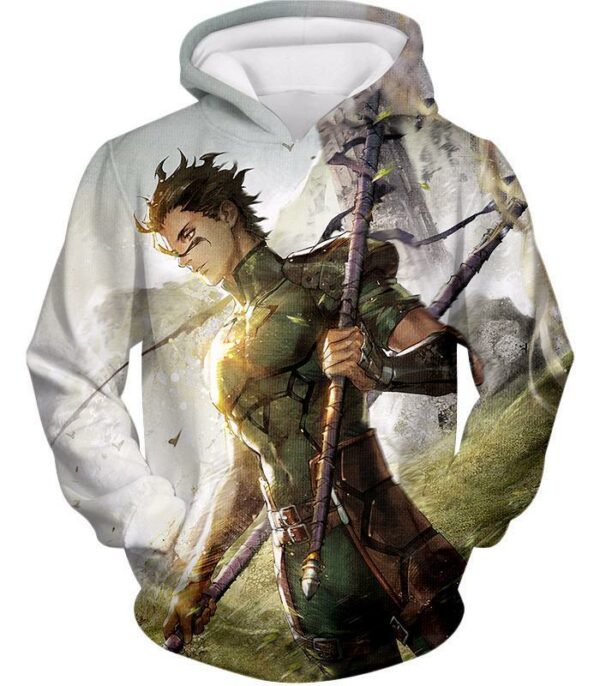 Fate Stay Night Very Cool Lancer Diarmuid Action White Hoodie - Hoodie