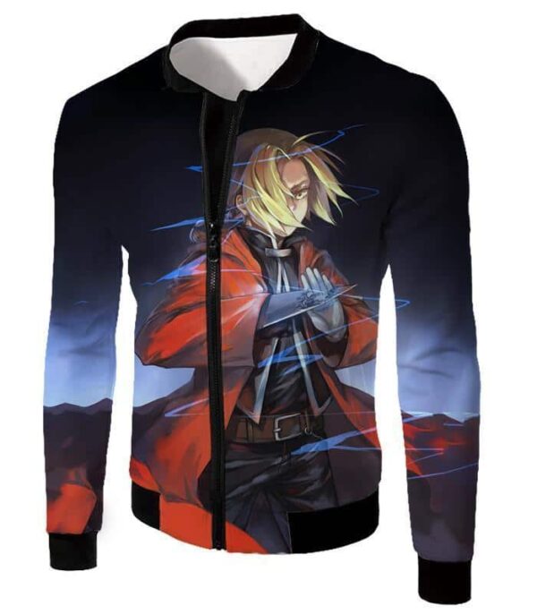 Full Metal Alchemist Hoodie - Fullmetal Alchemist Edward Elrich Best State Black Hoodie - Jacket