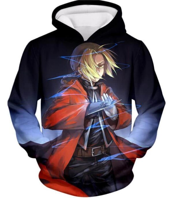 Full Metal Alchemist Zip Up Hoodie - Fullmetal Alchemist Edward Elrich Best State Black Zip Up Hoodie - Hoodie