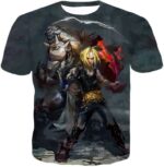 Fullmetal Alchemist Anime Art Alchemy Brothers Edward X Alphonse Black Hoodie - T-Shirt