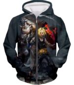 Fullmetal Alchemist Anime Art Alchemy Brothers Edward X Alphonse Black Hoodie - Zip Up Hoodie