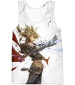 Fullmetal Alchemist Art Edward Elrich Action Pose Cool White Hoodie - Tank Top