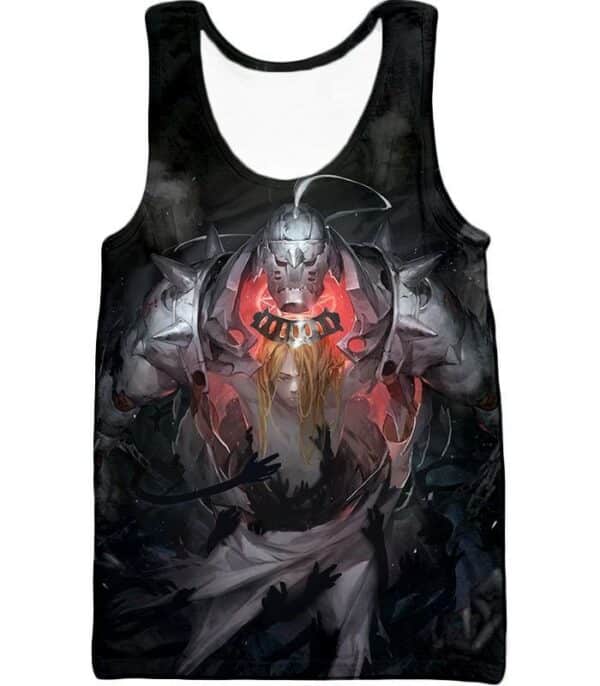Fullmetal Alchemist Brothers Together As One Edward X Alphonse Best Anime Poster Zip Up Hoodie - Tank Top
