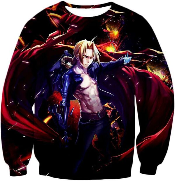 Fullmetal Alchemist Cool Edward Elrich Fan Art Anime Poster Hoodie - Sweatshirt