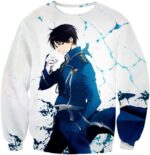 Fullmetal Alchemist Cool Fire Alchemist Roy Mustang Pose White Hoodie - Sweatshirt