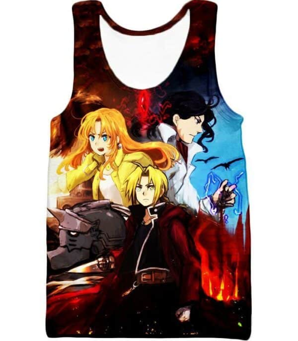 Fullmetal Alchemist Cool Fullmetal Alchemist Anime Promo Poster Zip Up Hoodie - Tank Top