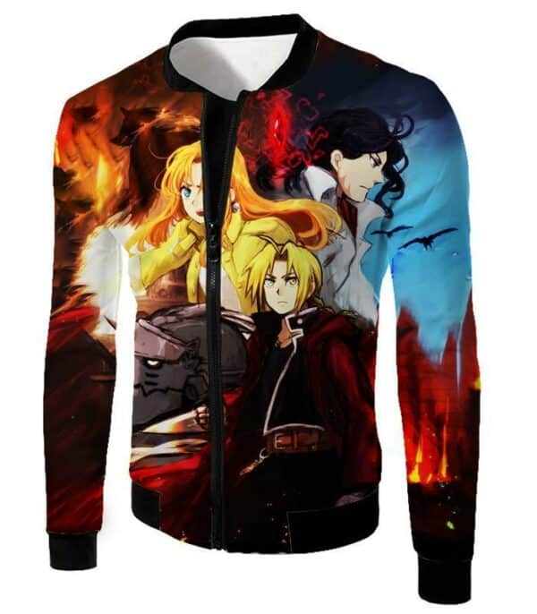 Fullmetal Alchemist Cool Fullmetal Alchemist Anime Promo Poster Zip Up Hoodie - Jacket