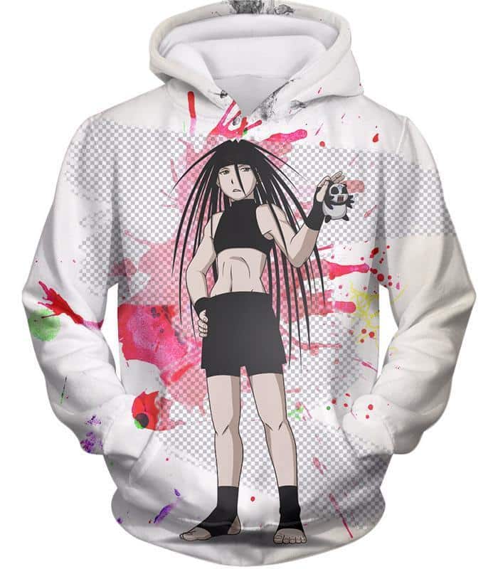 Fullmetal Alchemist Cool Long Haired Homunculi Envy Promo White Hoodie