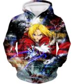 Fullmetal Alchemist Edward Elrich Alchemy Action Pose Cool Anime Hoodie