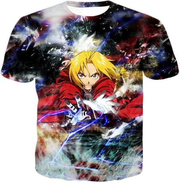 Fullmetal Alchemist Edward Elrich Alchemy Action Pose Cool Anime Hoodie - T-Shirt