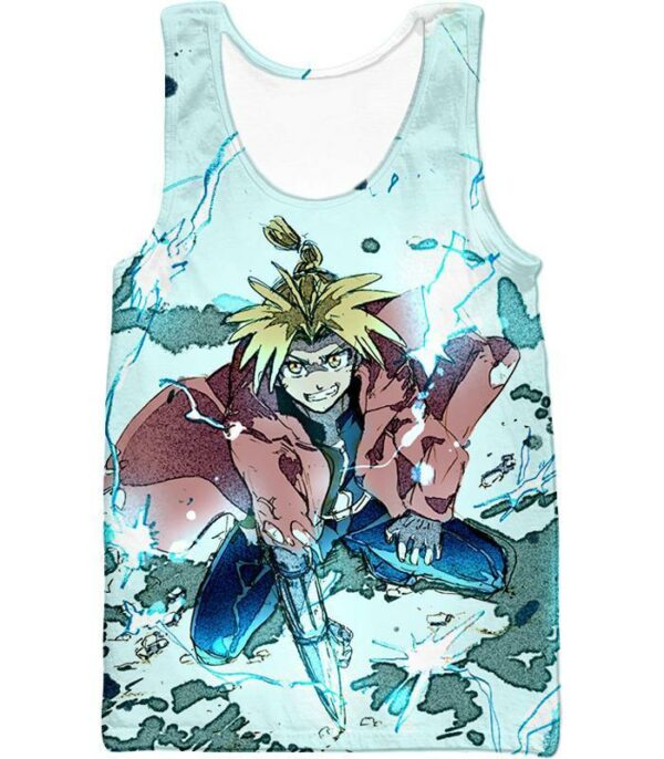 Fullmetal Alchemist Edward Elrich Ultimate Anime Action Cool Graphic Hoodie - Tank Top