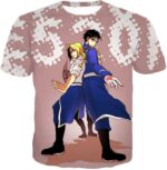 Fullmetal Alchemist Fighting Together Alchemy Heroes Edward X Roy Anime Hoodie - T-Shirt