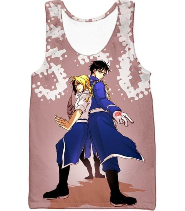 Fullmetal Alchemist Fighting Together Alchemy Heroes Edward X Roy Anime Hoodie - Tank Top