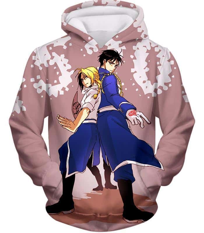 Fullmetal Alchemist Fighting Together Alchemy Heroes Edward X Roy Anime Hoodie