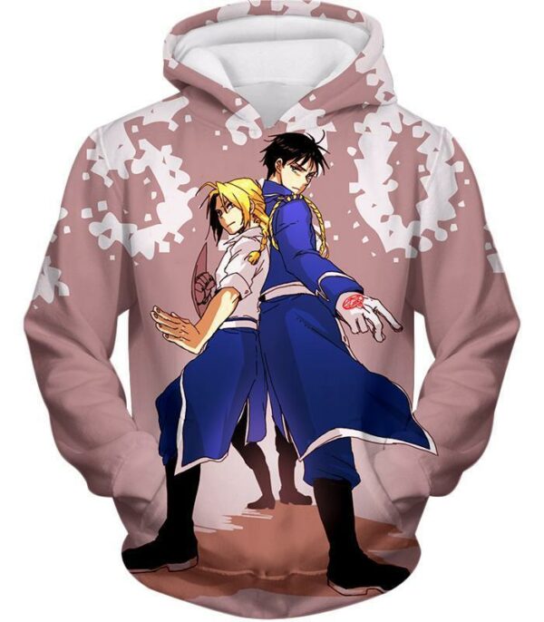 Fullmetal Alchemist Fighting Together Alchemy Heroes Edward X Roy Anime Zip Up Hoodie - Hoodie