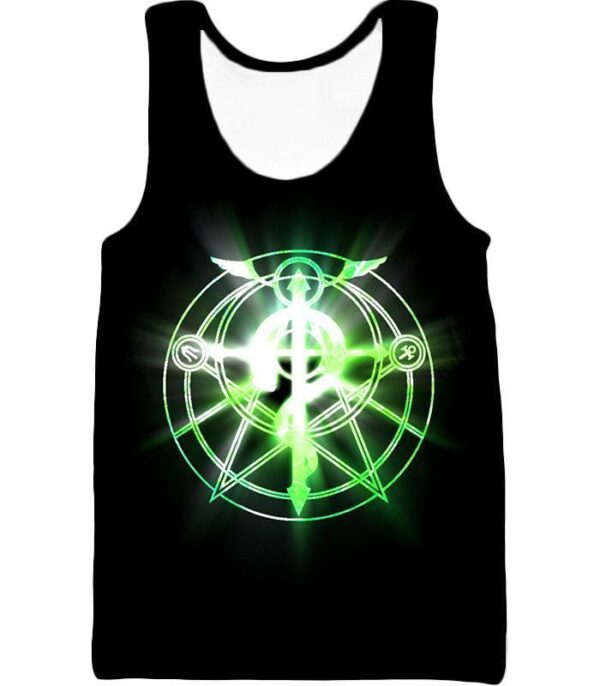 Fullmetal Alchemist Fullmetal Alchemist Alchemy Circle Symbol Black Anime Zip Up Hoodie - Tank Top