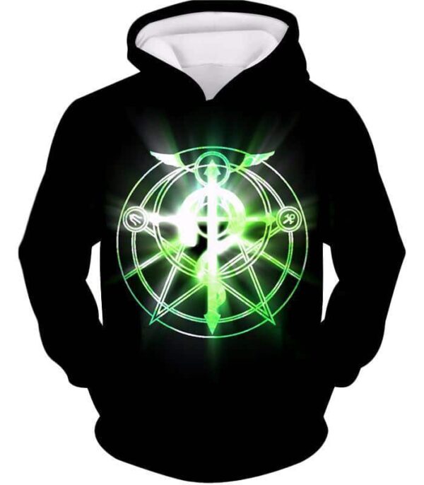 Fullmetal Alchemist Fullmetal Alchemist Alchemy Circle Symbol Black Anime Zip Up Hoodie - Hoodie