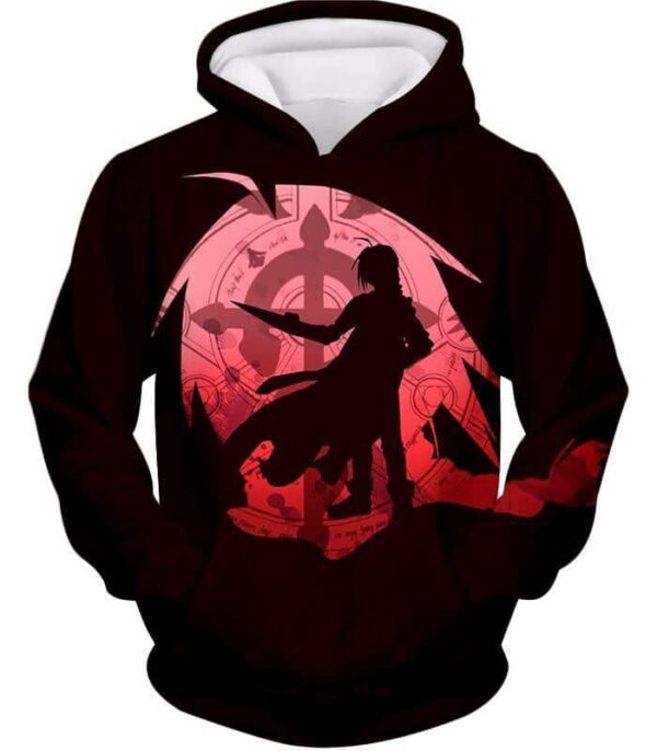 Fullmetal Alchemist Fullmetal Alchemist Anime Edward Elrich Promo Maroon Zip Up Hoodie - Hoodie