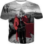 Fullmetal Alchemist Fullmetal Alchemist Anime Scene Leaving Edward Elrich Cool Hoodie - T-Shirt