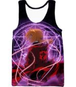 Fullmetal Alchemist Fullmetal Alchemist Edward Elrich Anime Alchemy Action Zip Up Hoodie - Tank Top