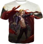 Fullmetal Alchemist Fullmetal Alchemist Edward Elrich Cool Anime Pose Hoodie - T-Shirt