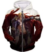 Fullmetal Alchemist Fullmetal Alchemist Edward Elrich Cool Anime Pose Hoodie - Zip Up Hoodie