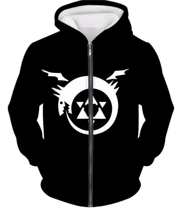 Fullmetal Alchemist Fullmetal Alchemist Homunculi Symbol Black Hoodie - Zip Up Hoodie